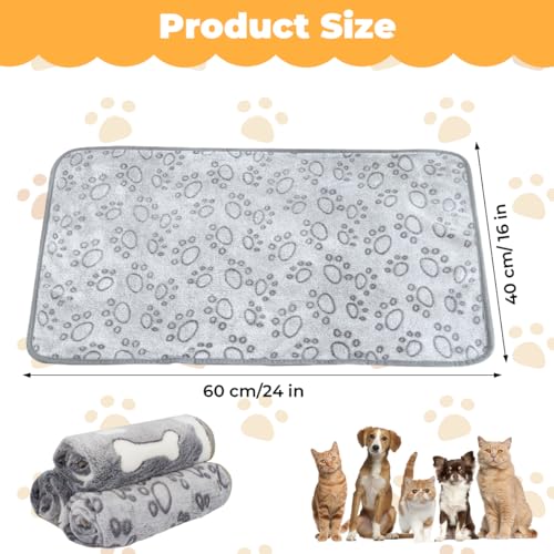 3er-Pack Hundedecken 52x76cm, Haustierdecke für Kleine Mittlere Hunde Katzen, Grau Fleecedecke für Hunde, Weich und Langlebig, Katzendecke Dünn, Pet Warm Blanket Set Ideal für Sofas & Betten