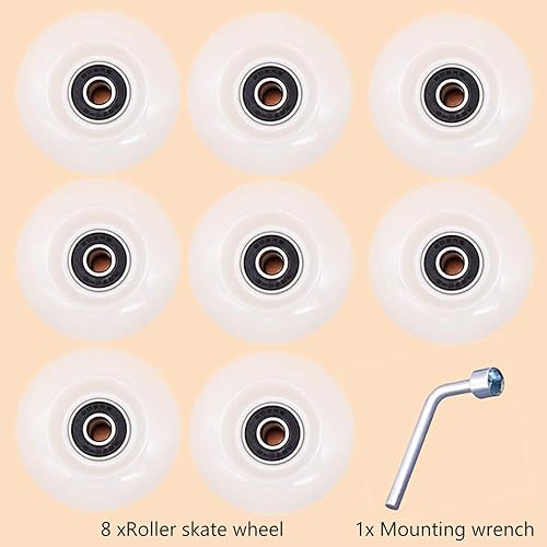 Miniatura 5 de Nezylaf Paquete de 8 ruedas de patinaje con luz 78A de 32 x 581.417 x 2.559in, ruedas luminosas de patinaje con rodamientos instalados para