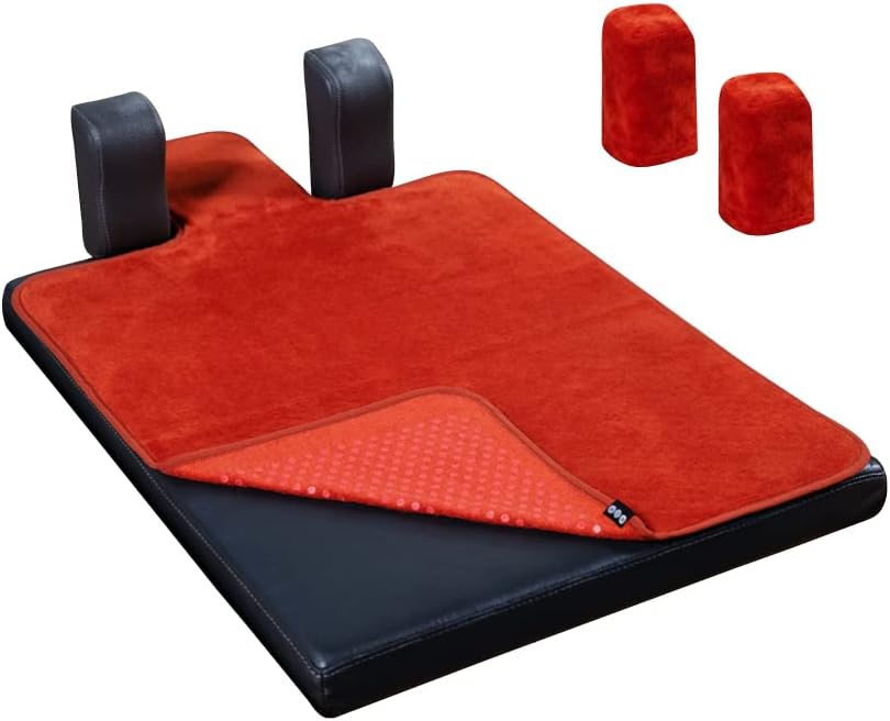 Pilates Reformer Non-Slip Mat Towel (Included 2 Pcs Shoulder Block Covers) (Brick RED)