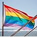 candiway Rainbow Flag Large Gay Pride Flag 5X3FT Rainbows LGBT Flag Gay Lesbian Right Fighting Flags