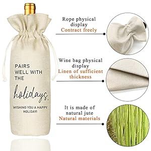 Holiday Party Hostess Gift, Gift for Him Her, Holiday Gift, Christmas Gift Ideas-Reusable Drawstring Wine Bag(5SW110) Holiday Party Hostess Gift Gift for Him Her Holiday Gift Christmas Gift Ideas Reusable Drawstring Wine Bag5SW110