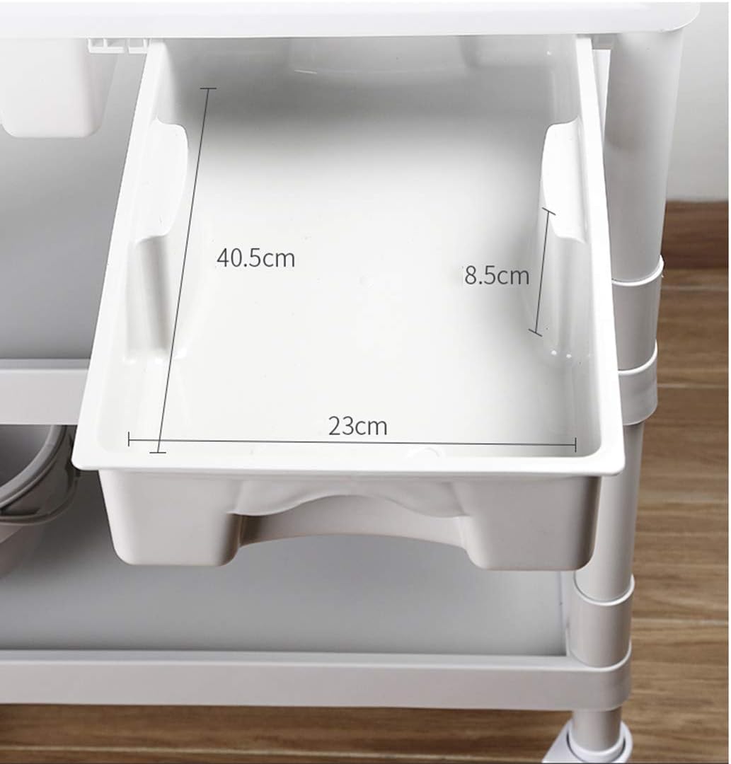 Utility Beauty Cart,Medical Mobile Storage Trolley with Drawer, All Purpose Roller Beautician Spa Cart Spa Medical Instrument Cart,Salon SPA Tool Holder (3 Tier 64.5cm)