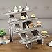 MyGift Rustic Torched Brown Wood Retail Display Riser, Cascading 4-Tier Decorative Merchandise and Cupcake Stair Stand