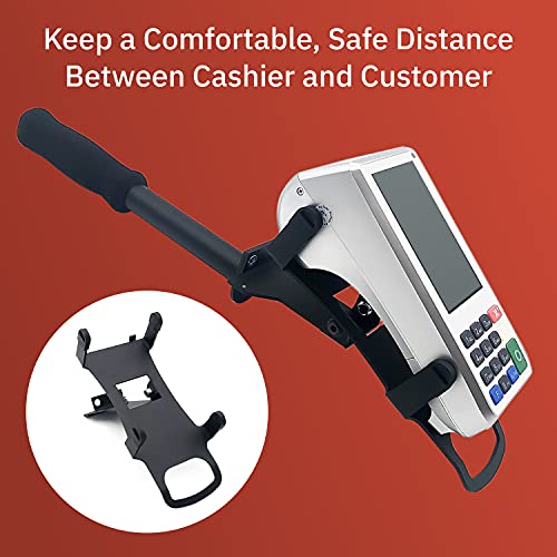 DCCStands Standard Tilted Drive Thru White Handheld Mount and Bracket for Clover Flex POS, (V3) - Thumbnail 2
