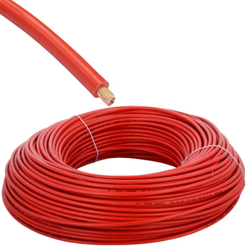Cospex Copper Wires 10mm for Domestic and Industrial Electric Connections up to 1500 watts 5 Meter (Red Color)-image-23