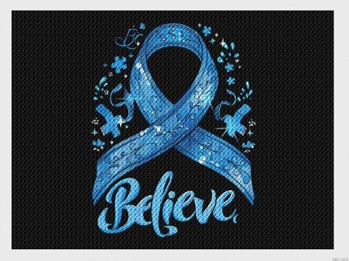 Kit peinture diamant 5D adulte ruban cancer du côlon loisir créatif 30x40 cm