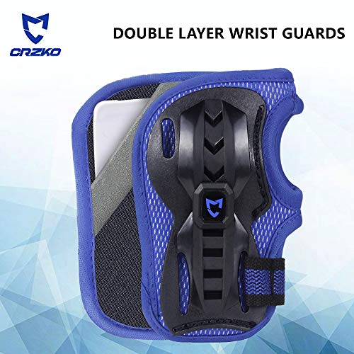 image for CrzKo Kids/Youth Protective Gear, Knee Pads and Elbow Pads with Wrist 
