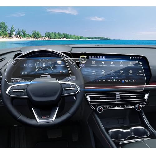 Coleya (4pcs) 2024 2025 2026 Traverse Screen Protector for Chevy Traverse (17.7In Navi+11In Dash) (LS/LT/Z71/RS/High Country) 2025 Chevy Traverse Accessories Touch Sensitive/HD Transparent 17.7&11