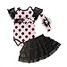 PanDaDa Newborn Baby Girls Romper Tutu Skirt Polka Dot Headband Outfit Sets