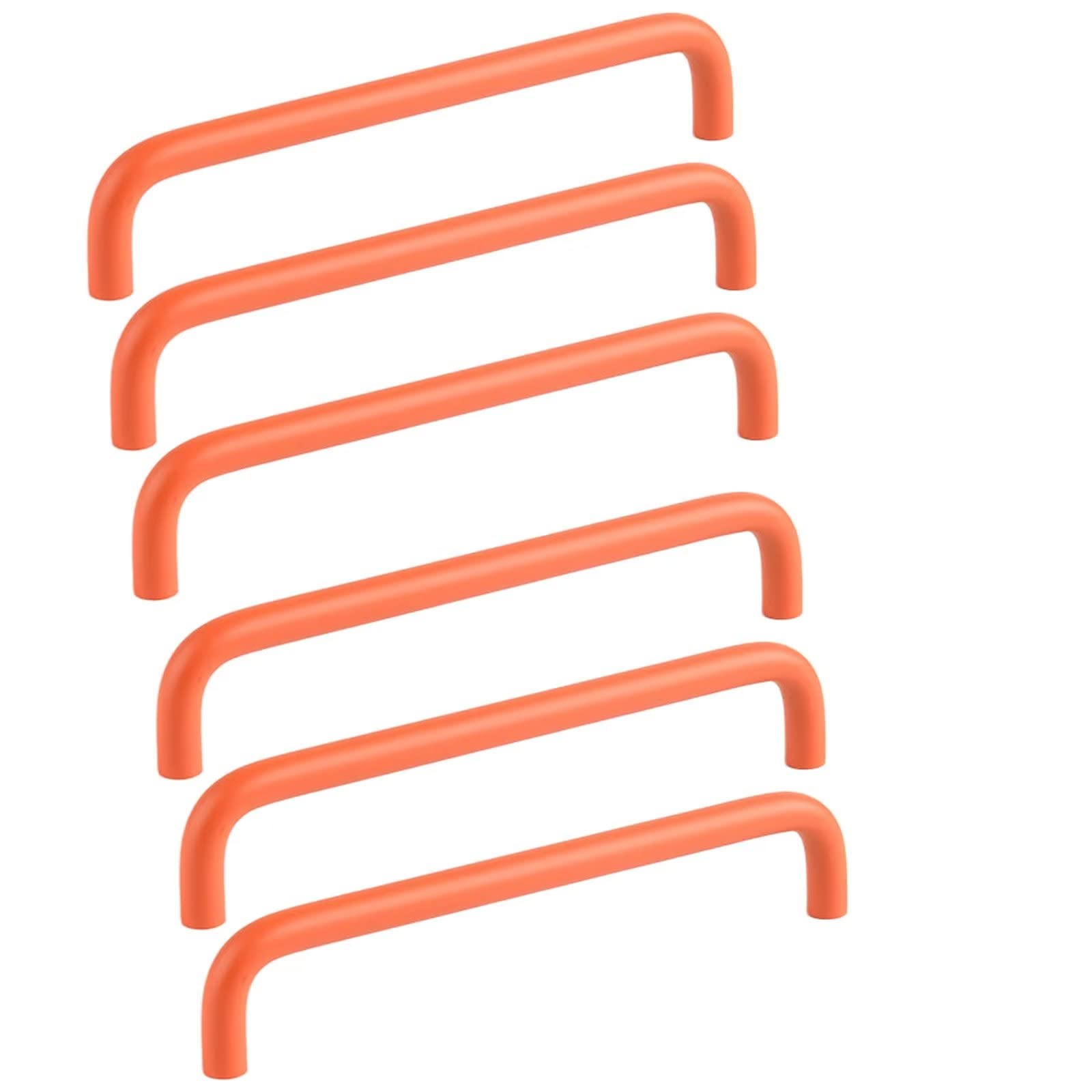 PLLJIAXUAMCLNL 6 Pcs Zinc Alloy Cabinet Handles, Kitchen Cupboard Dresser Closet Drawer Door Pulls Wardrobe Decoration Handles Hardware (Orange 160mm)