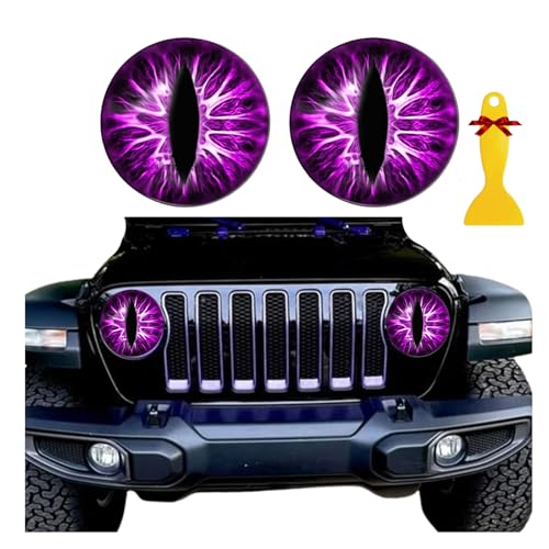 Image of Beast Eyes Headlight Decals - Pair of Round 3D Stereo Eyes Headlight Decal Stickers for Jeep, Truck & Car Body Window Bumper Decoration (#06)