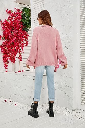 Image of Womens Y2K Cute Cardigan Sweaters Open Front Cropped Flower Knit Jacket Vintage Preppy Aesthetic 90s Clothes Kawaii Sweater