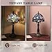 Nizrsky Tiffany Lamp 8IN Stained Glass Table Lamp, Handcrafted Tiffany Style Night Light with Adjustable Brightness – Bedroom Bedside Lamp for Vintage/Modern Décor