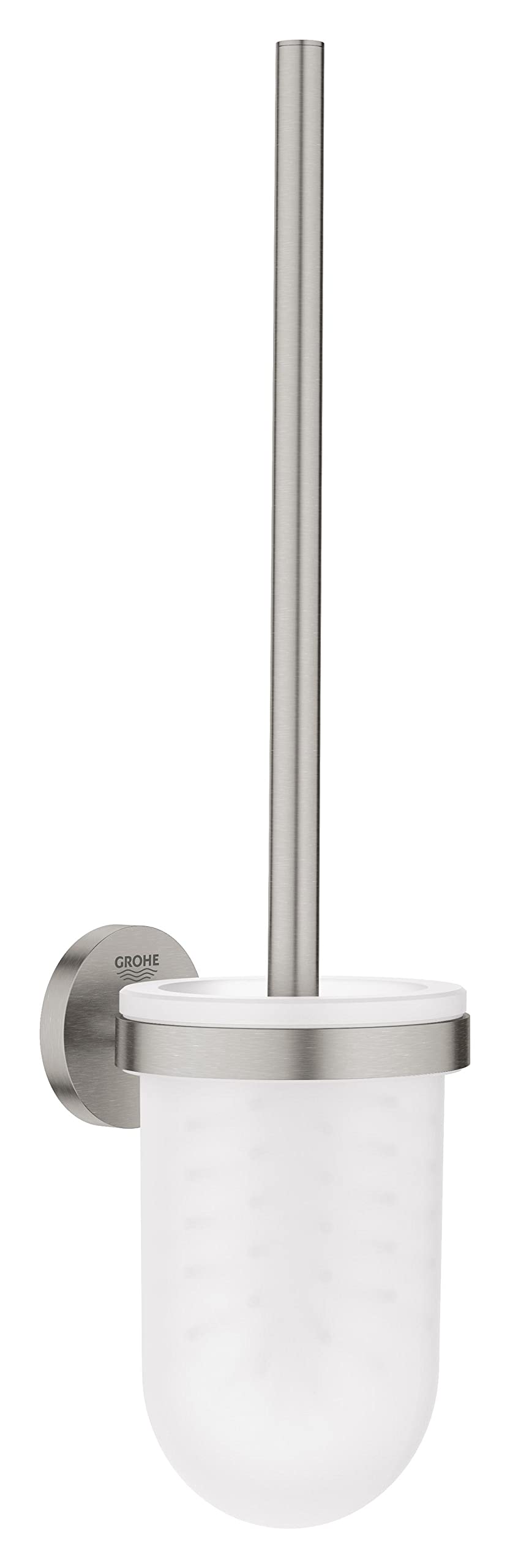 GROHE Start - Toilettenbürstengarnitur (Material: Glas/Metall, Wandmontage, verdeckte Befestigung), supersteel, 41185DC0
