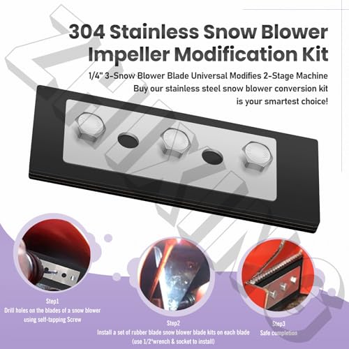 image for SnowBear 100% 304 Stainless Snow Blower Impeller Modification Kit - 1/