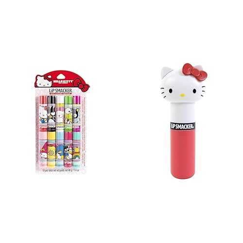 Lip Smacker Sanrio Hello Kitty and Friends - Bálsamo labial saborizado de 10 piezas y bálsamo labial con sabor Sanrio Hello Kitty Sanrio Lippy Pal