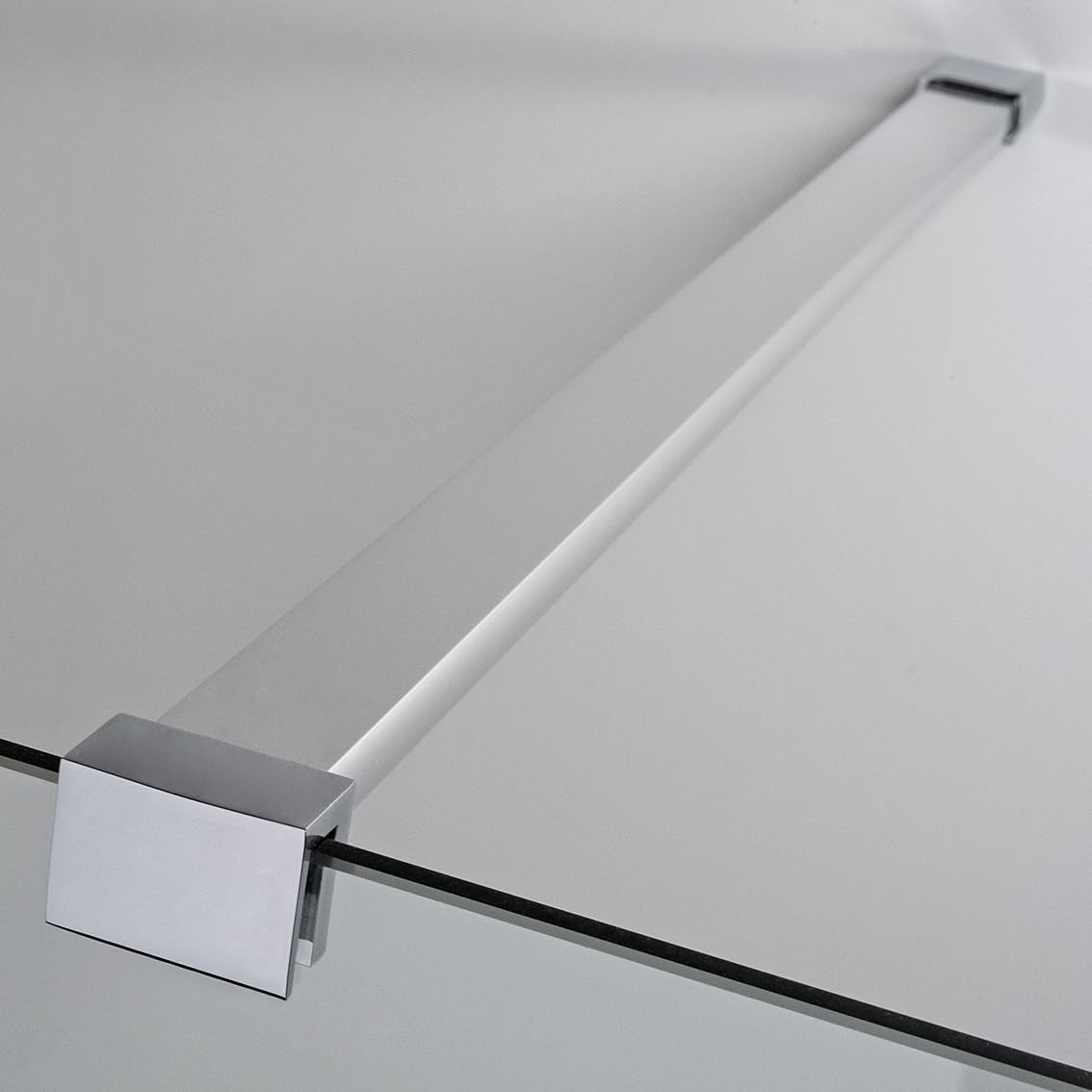 Box Doccia Walk In 100cm - Cabina Doccia in Cristallo Temperato 8mm, Trasparente e Anticalcare con Profilo in Alluminio Cromato ad Installazione Reversibile - Facile da Installare e Pulire