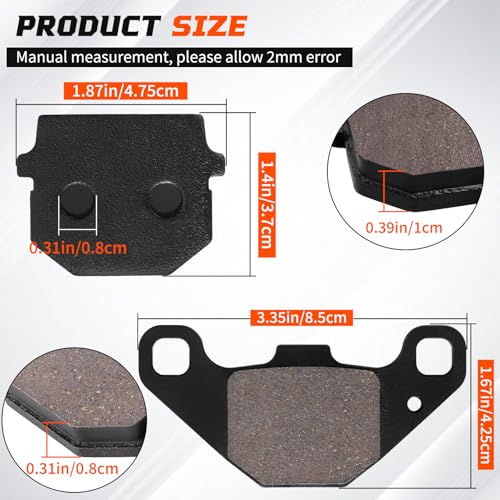 Cnornus Bremsbeläge Vorne für PEUGEOT Kisbee 50 RS50 2T/4T 2010-2020 Kisbee 100 4T 2012-2015 TGB R 50 X Bullet 2010-2011 Speedfight 50 1/2 1997-2008 Vivacity 250cc 2008-2011