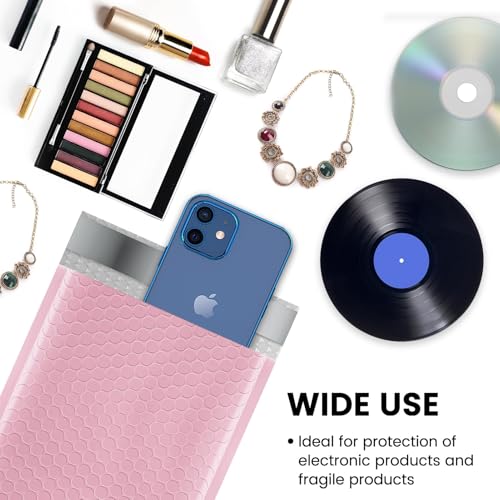 Image of Fuxury Bubble Mailers 6x10 Inch 500 Pack Padded Envelopes Usable Size 6x9 inch | Self Seal Mailing Envelopes Bubble Padded Mailers Shipping Bag for Mailing Jewelry Makeup Small Business #0 Light Pink