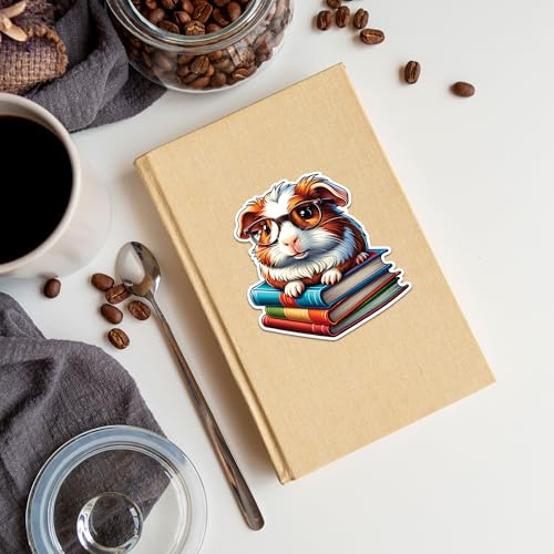 Image of Guinea Pig Sticker 8 Pcs (Large Size) Vinyl Stickers Laptop Waterproof Decal for Car Bumper Water Bottle Notebook Window Funny Party Birthday Decorations - Size 4 Inches
