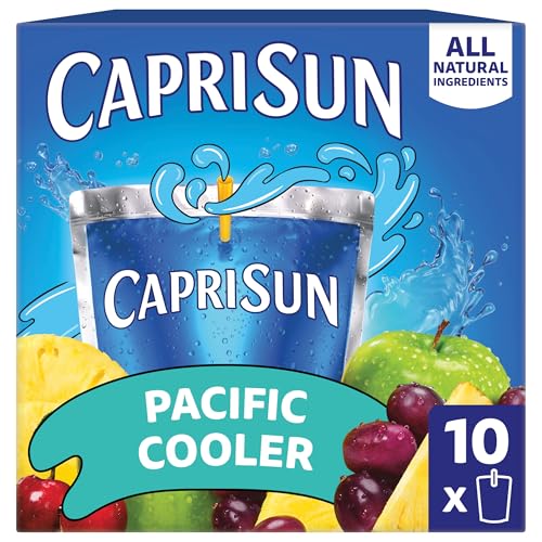 Capri Sun Flavored with Other Natural Flavor Juice Drink Blend, 10 Pouches, for School Lunches and On-the-Go Hydration, Pacific Cooler, All Natural Ingredients, 6 fl oz
