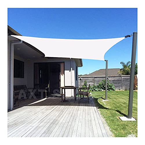 Voile d'ombrage rectangulaire 3x6m blanc en polyester imperméable pour grand jardin