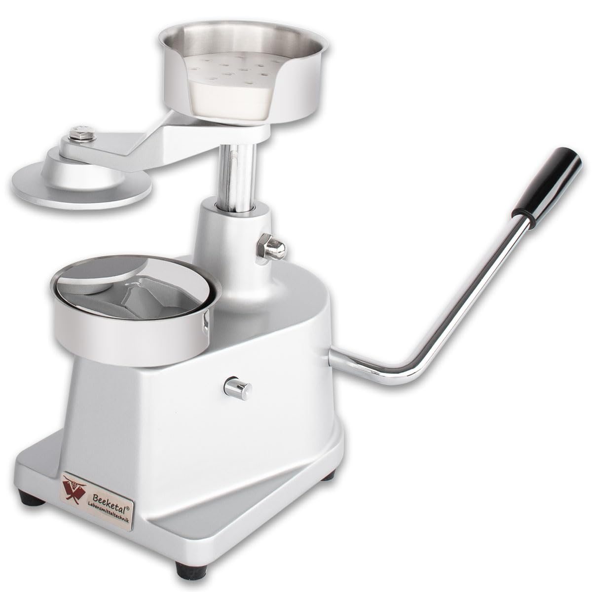 Beeketal 'BPP-3P' Hamburgerpresse Patty Maker für 10 cm Hamburger Patties | Profi Burgerpresse aus Alu und Edelstahl mit rutschfesten Gummifüßen | Inkl. 500 Stück Antihaft Trennblätter