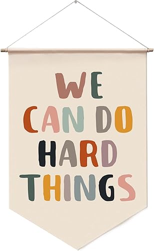 Miniatura 12 de Bandera colgante de pared "Las cosas buenas llevan tiempo" con afirmaciones positivas, decoración de pared, regalo de inauguración de la casa, arte