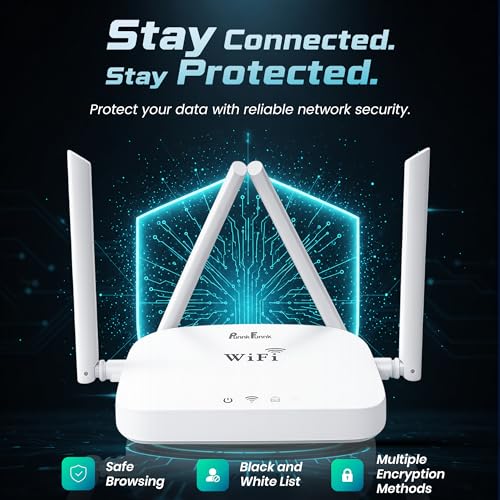 Image of PunnkFunnk WT-14 WiFi Router | IPv6 Compatible | Stable Internet Connection | 300M High Speed Wireless Router for Home & Office | Four high gain Antennas | Wide Coverage WiFi Router | Easy Setup