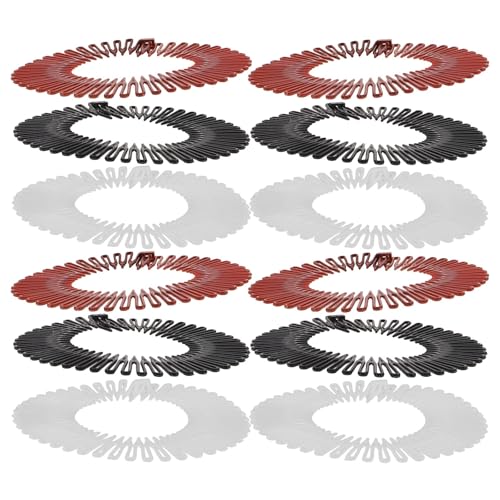 Peignes à cheveux élastiques zigzag femme bandeau extensible noir x60