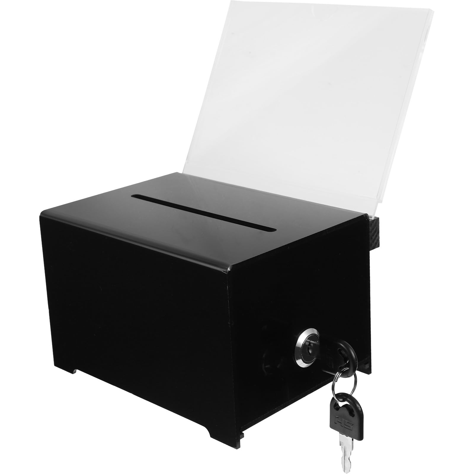 Boîte de don acrylique noir Alasum pour sécuriser vos bulletins de vote