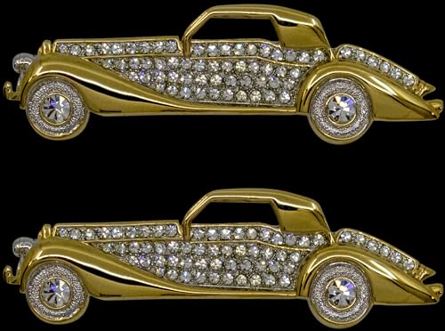 Image of Set of 2 Brooch Lapel Pins With Rhinestones