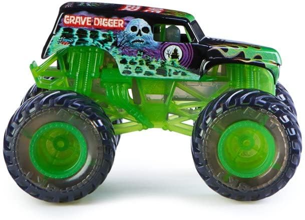 Miniatura 3 de Monster Jam 2022 Spin Master Camión fundido a troquel 164 con accesorio adicional excavadora de tumbas transparente Crew