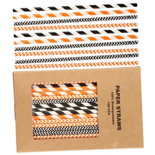 100 pitillos de papel Kraft para Halloween