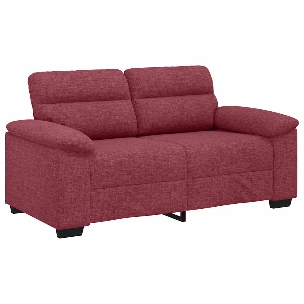 Sofá de 2 plazas tapizado de tela, color rojo vino, 160 x 81 x 84