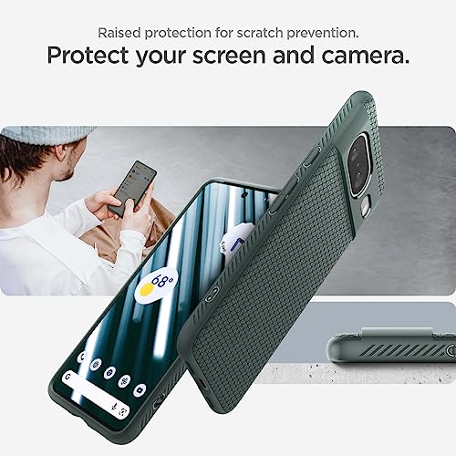 Image of Spigen for Pixel 8 Case, Liquid Air (2023) [No Magnet Ring] [Military-Grade Protection] - Abyss Green