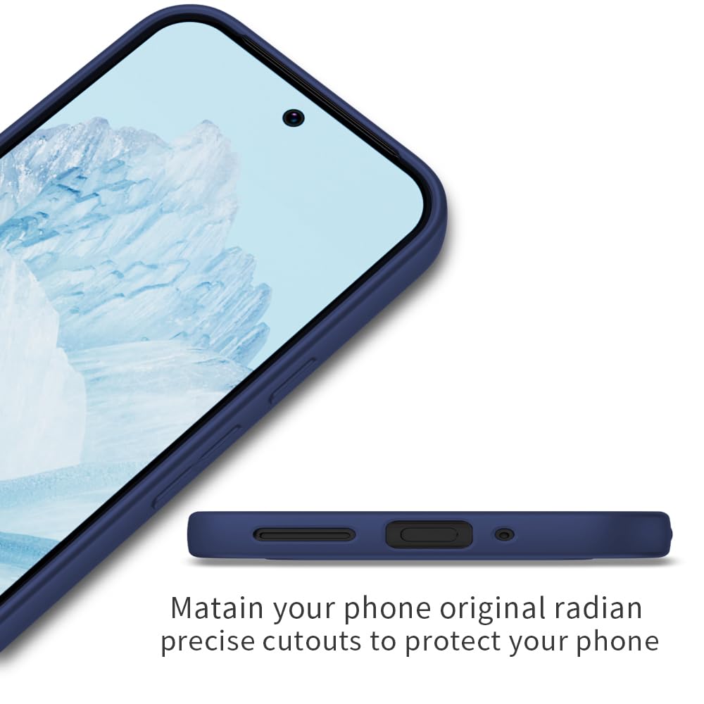 X-level Cover per Google Pixel 9 Pro, Custodia Protezione in Morbida Silicone TPU Ultra Sottile e Anti-Graffio Cover Ultra Slim per Pixel 9 Pro Anti Scivolo, Blu marino