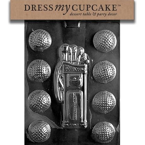 Dress My Cupcake Chocolate Candy Mold, Golf, Caddy, Balls Cover