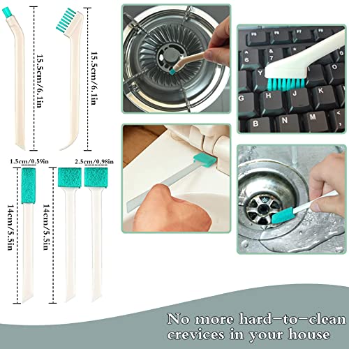 Image of ELEMGULY Small Household Cleaning Brushes, Deep Detail Crevice Brush Set for Hole, Gap, Corner, Space, Micro Crevice Scrub Cleaner Tool for Bottle, Keyboard, Window, Door Track, Pack of 18