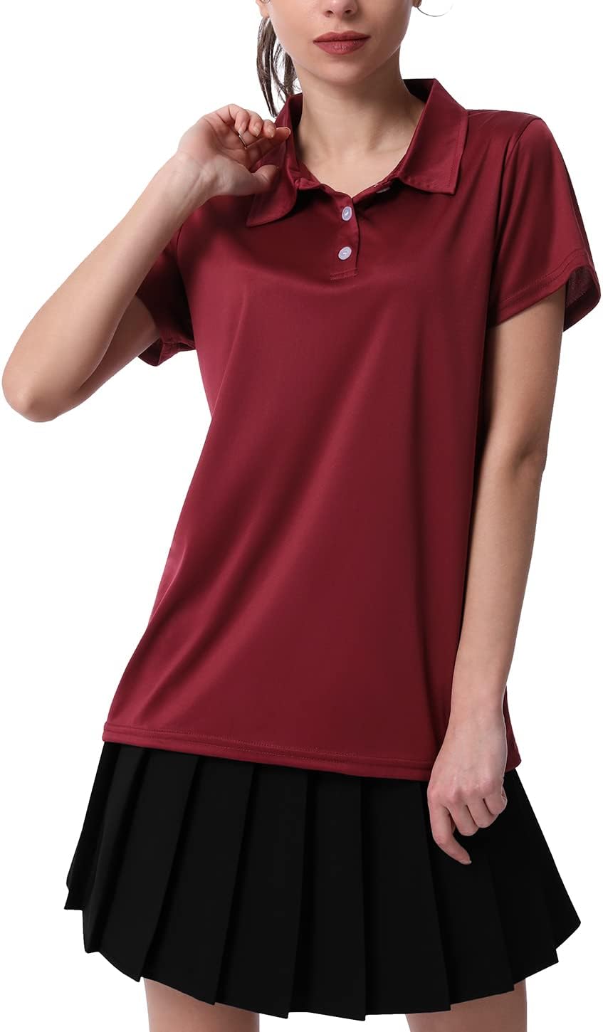 3-Pack Women's Short-Sleeve Sport Polo Shirts Quick Dry Moisture-Wicking Activewear Polos Tops for Work - Image 2