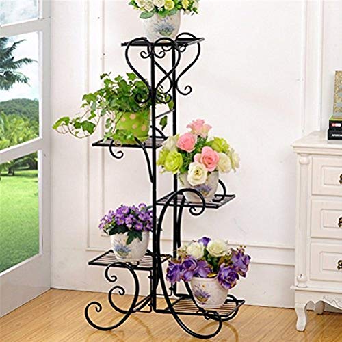 Madcg Metal Corner Flower Racks Plant Flower Display Stand 4 Layer Flower Pot Rack, Plant Frame, Balcony,Indoor, Outdoor Flower Pot Display Shelf (Size : Five floors)