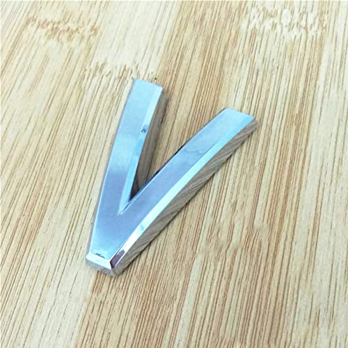 Targhetta 3D autoadesiva con numeri da 5 cm 0 a 9 lettere dalla A alla Z, targa per porta, moderna, argento, numero indirizzo, numeri 3M, adesivo ABS galvanizzato, per appartamenti e cassette postali