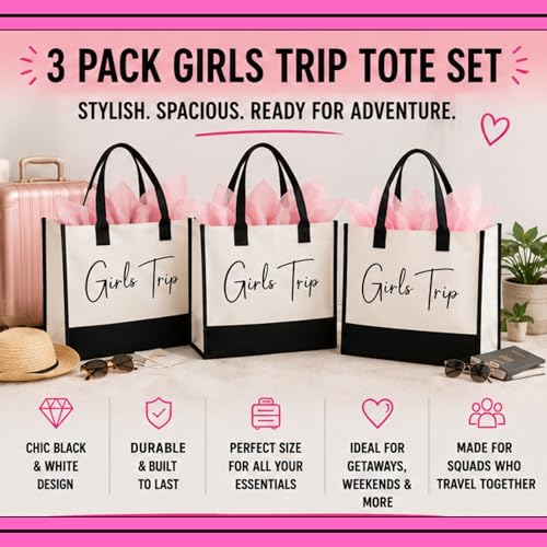 Bolsos tote para viaje de chicas 'Awkward-AF' (juego de 3, 4 o 5), regalo o detalle festivo para amigas, hermanas u otro grupo de mujeres miniatura 4