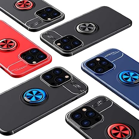 Spia Apple iPhone 14 Pro Max ile uyumlu Kılıf Siyah-Mavi Draco Yüzüklü Silikon Orijinal Esnek İnce Geliştirilmiş Dayanıklı Darbe Karşıtı Yeni Nesil Tasarım (Apple iPhone 14 Pro Max, Siyah-Mavi)