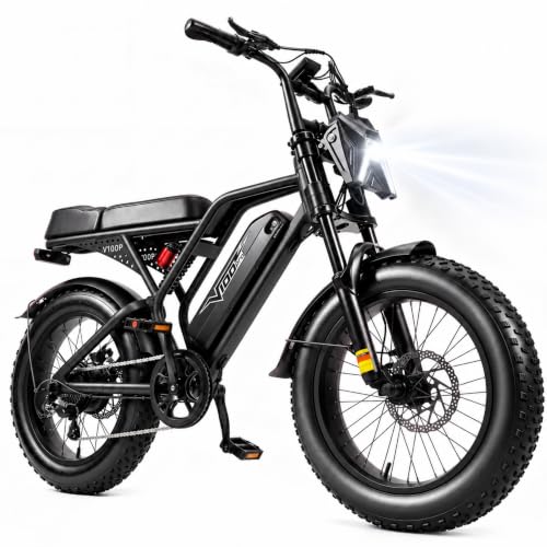 ESKUTE V100 Electric Bike for Adults, Electric Dirt Bike 1500W Peak Motor, All Terrain Dual Suspension E Bike 20+MPH Speed, Ebike Up to 60 Miles Range, 16' Fat Tire, 48V13Ah Battery, 7-Speed,Black