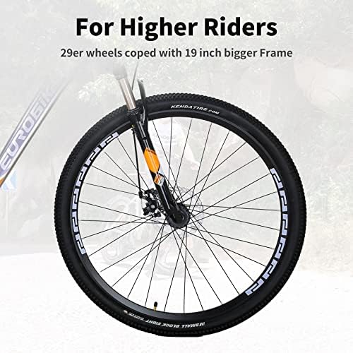 Eurobike YH-X9 Mountain Bike for Mens, 29 Inch Aluminum Frame Mountain bikes, 21 Speed, Dual Disc Brakes, Front Suspension, 29er Mens Bicycle Adults