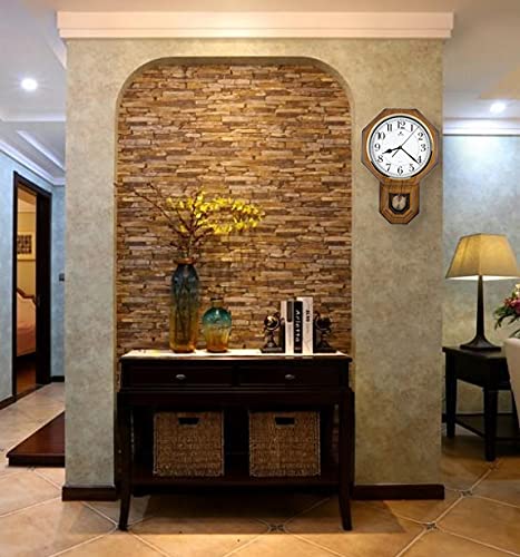 Justime Traditional Schoolhouse Easy To Read Pendulum Plastic Wall Clock Chimes Every Hour With Westminster Melody Made In Taiwan, 4Aa Batteries Included (Pp0258-Wlw Light Wood Grain) #TOP4