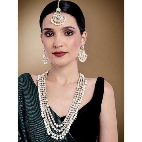 Image of Peora Ethnic Traditional Kundan Bridal Jewelry Set Gift for Women