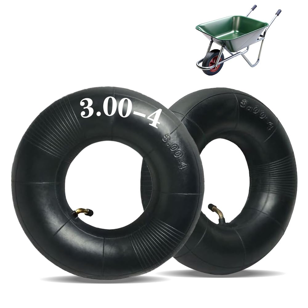 Cámaras de Aire Ruedas Pequeñas,3.00-4 Tubo Interior Fuerte Capacidad de Carga,para generadores,remolques,Carretillas,Césped Jardín Equipo,cortadoras,(2pcs)