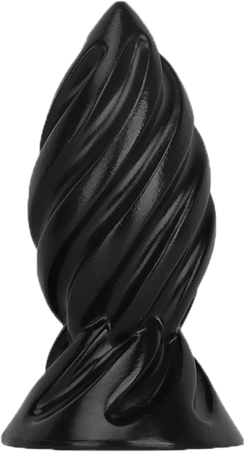 Super Huge Butt Plug Trainer - Spiral Shape Huge Anal Plug Prostate Massage Anus Dilator Huge Anal Trainer Kit Large Anal Dildo Buttplug with Suction Cup for Men Women (L)